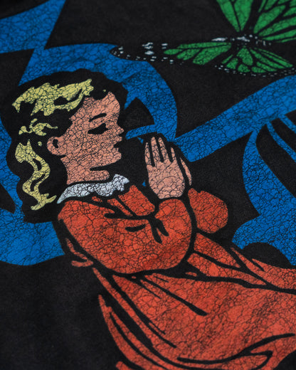 Prayer First Hoodie Washed Black