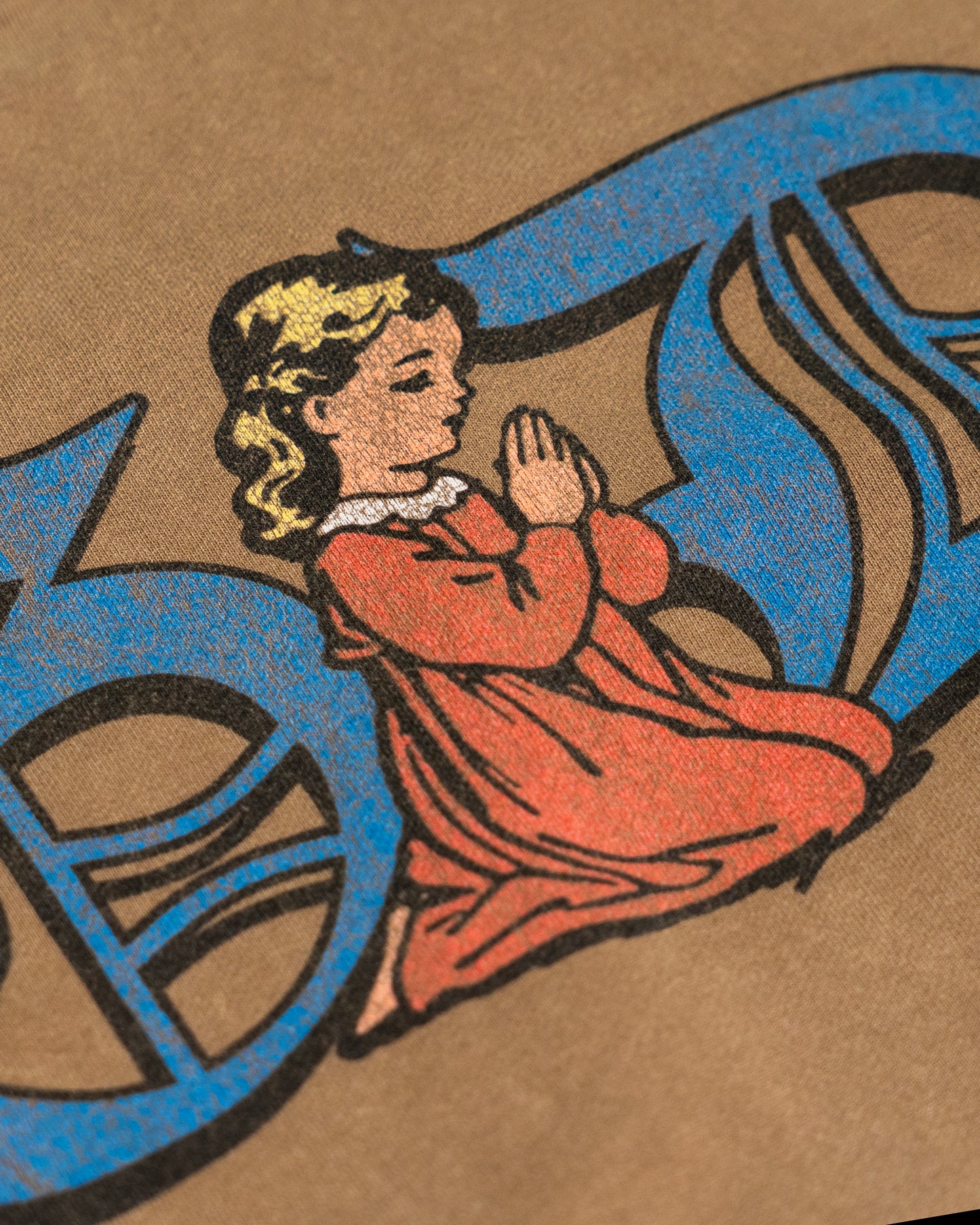 Prayer First Hoodie Washed Brown