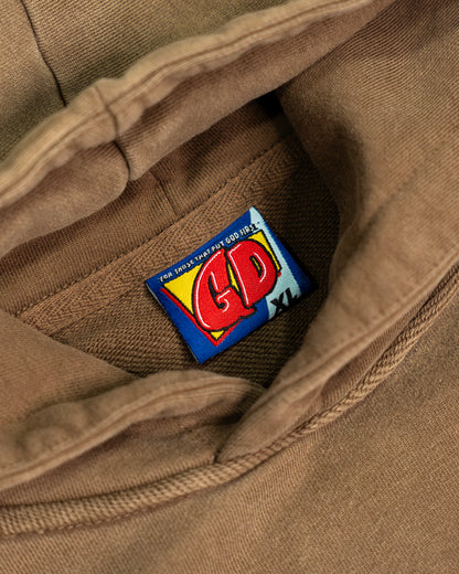 Prayer First Hoodie Washed Brown